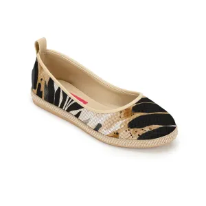 Beige Voyage Round Toe Short Leaf