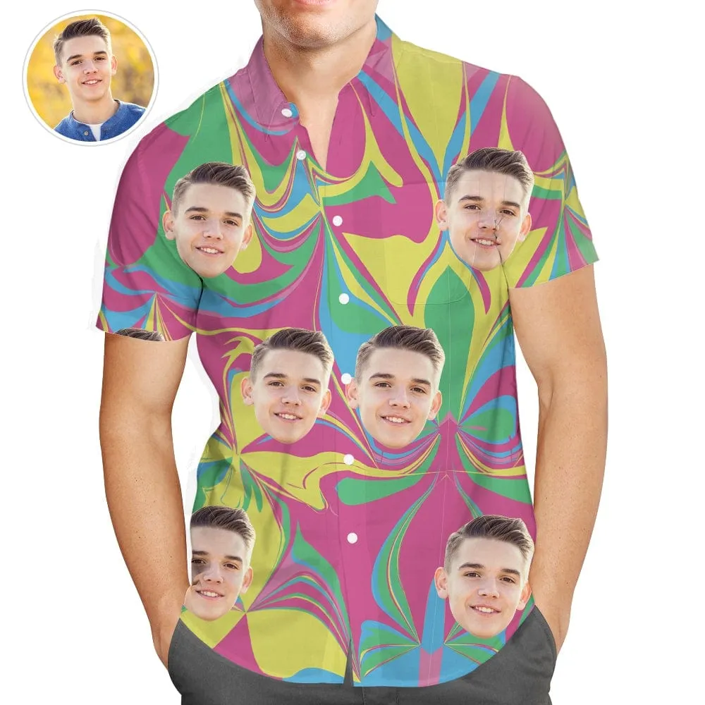 Custom Face Hawaiian Shirt Personalised Hawaiian Shirt Valentines Gift For Couple