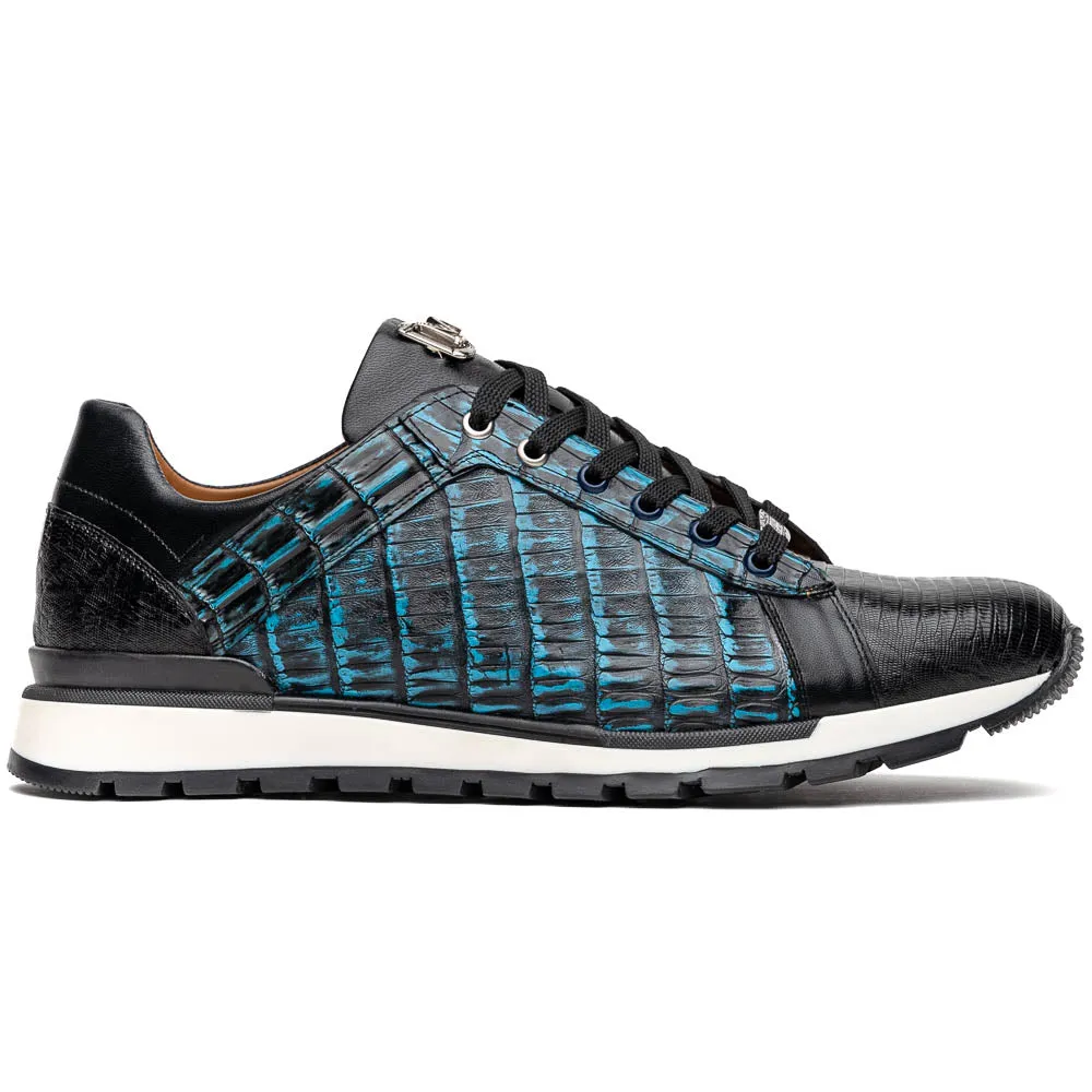 Marco Di Milano Portici Caiman-lizard Teju and Rubber Navy