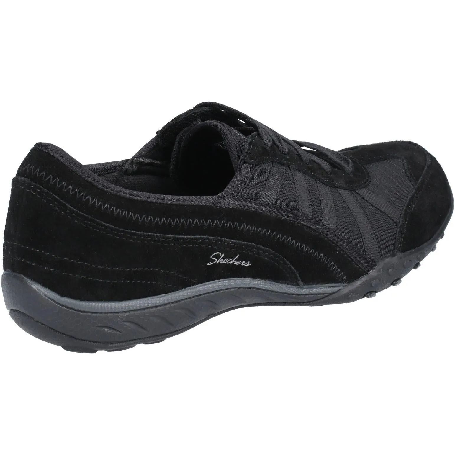 Skechers Breathe-Easy-Weekend Wishes Suede & Mesh Lace Up Trainer