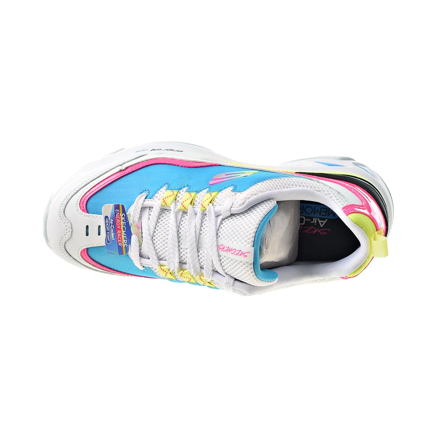 Skechers Energy Racer-She's Iconic Women's Shoes White-Blue-Pink