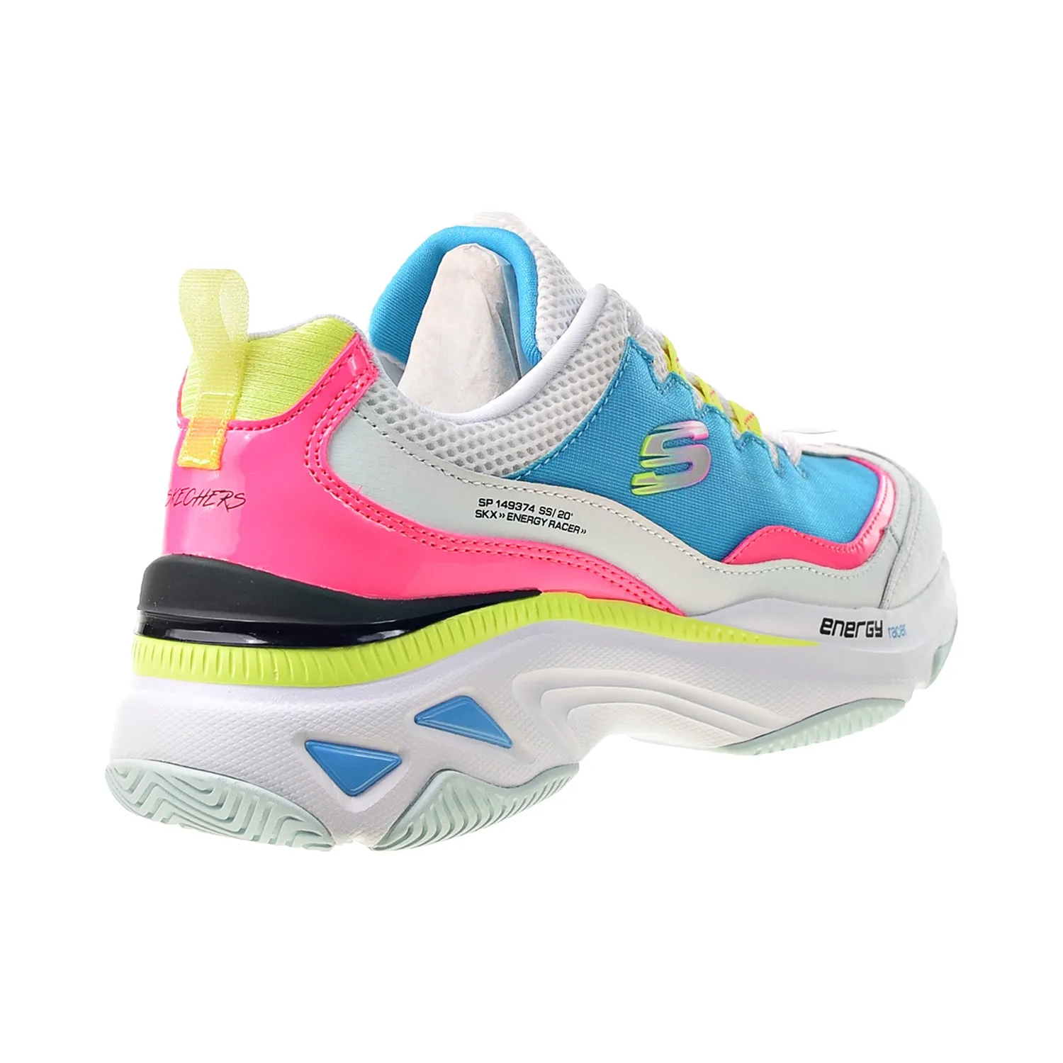 Skechers Energy Racer-She's Iconic Women's Shoes White-Blue-Pink