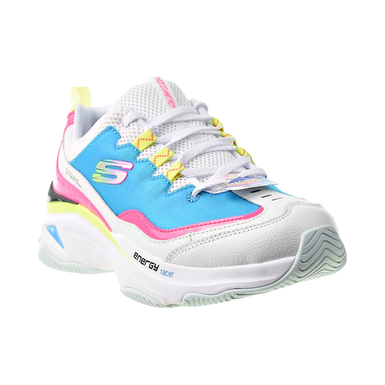 Skechers Energy Racer-She's Iconic Women's Shoes White-Blue-Pink